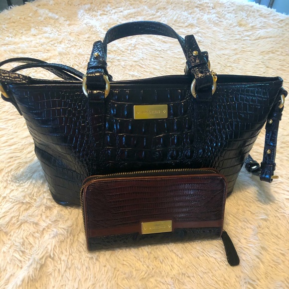 brahmin black purse